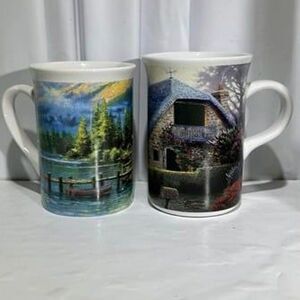 Thomas Kinkaide Coffee Mug Night Scene Cabin In the Woods 2005